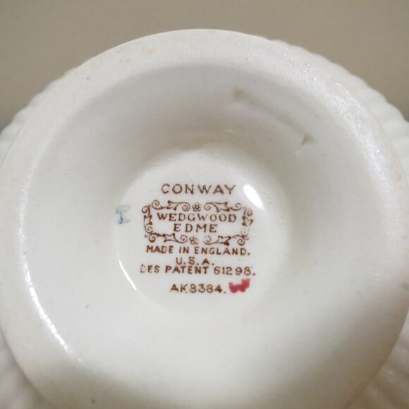 Wedgwood X2 Cream Soup Bouillon Bowl & Saucer Edme Conway Two Handle AK8384 - Picture 10 of 12